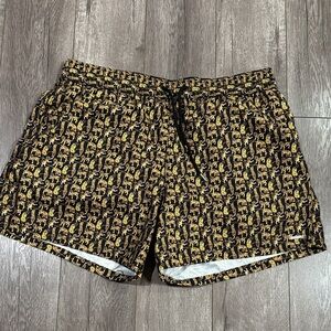Jared Lang Shorts Mens 3XL black cheetah Beach Swim Trunks Board Shorts